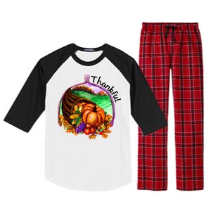 Thankful Pumpkin Fall Thanksgiving Raglan Sleeve Pajama Set