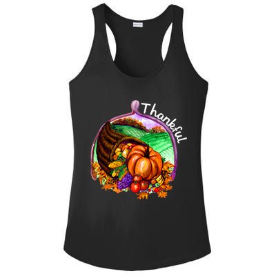 Thankful Pumpkin Fall Thanksgiving Ladies PosiCharge Competitor Racerback Tank