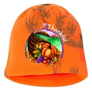 Thankful Pumpkin Fall Thanksgiving Kati - Camo Knit Beanie