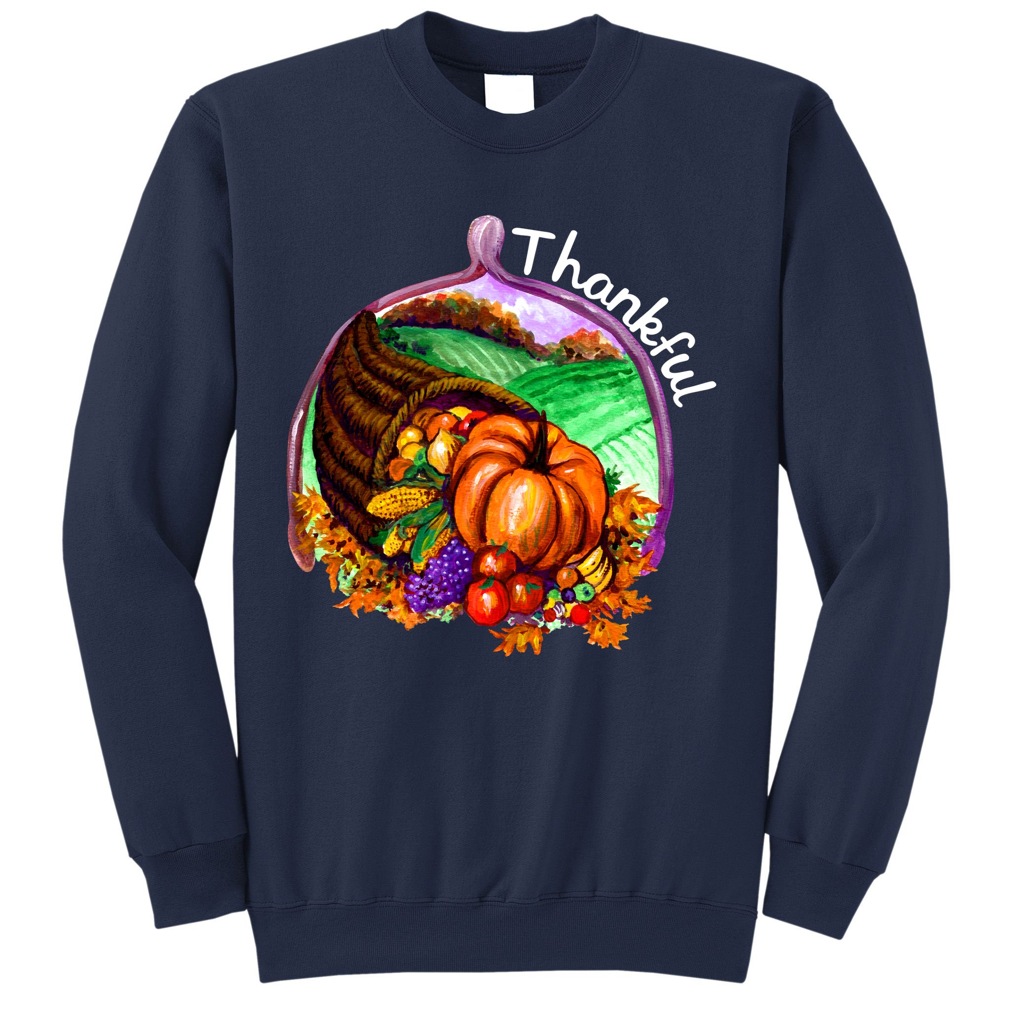 Thankful Pumpkin Fall Thanksgiving Sweatshirt