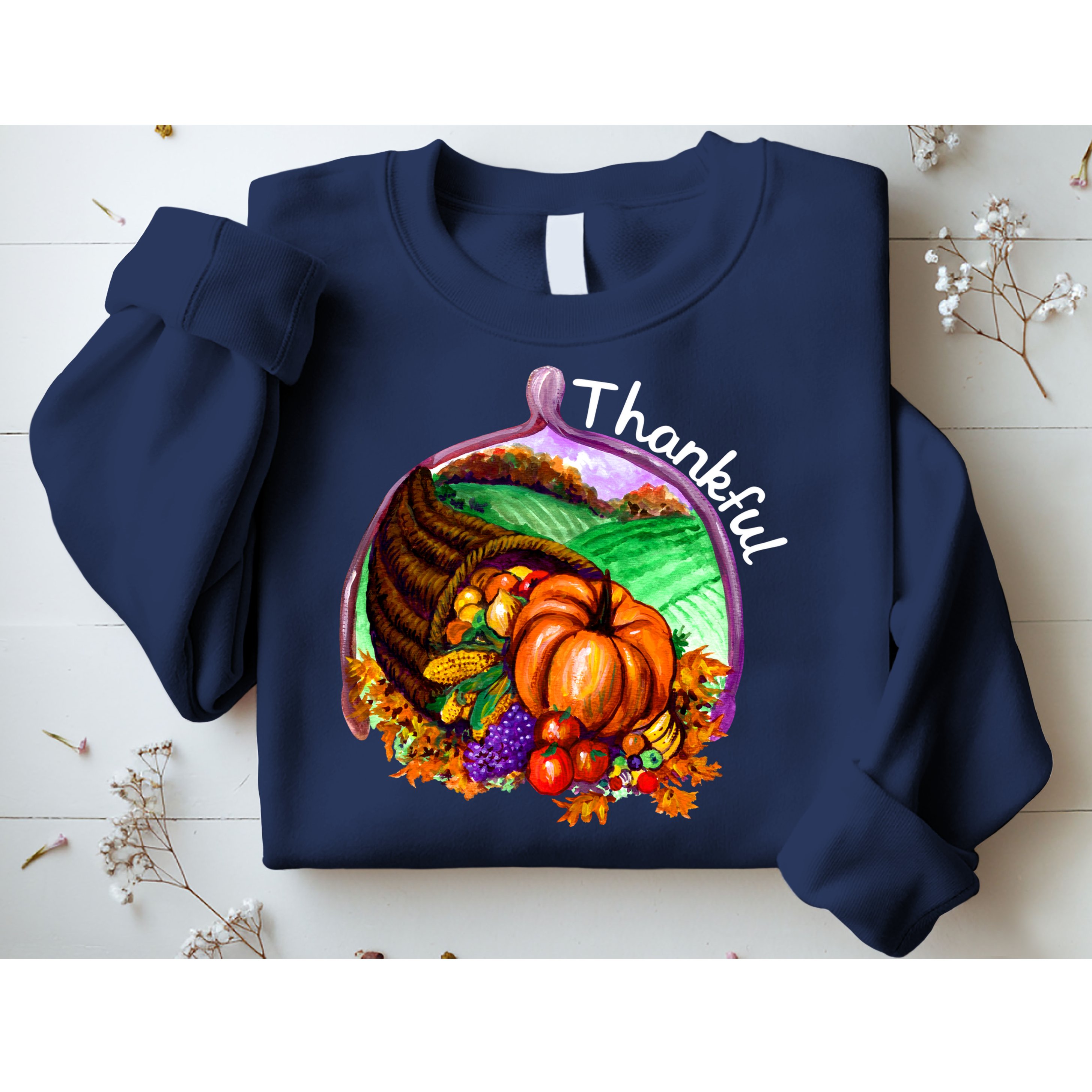 Thankful Pumpkin Fall Thanksgiving Sweatshirt