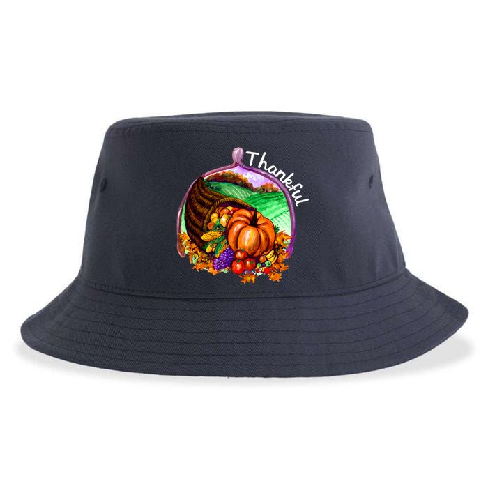 Thankful Pumpkin Fall Thanksgiving Sustainable Bucket Hat