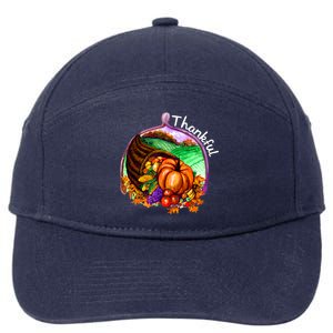 Thankful Pumpkin Fall Thanksgiving 7-Panel Snapback Hat