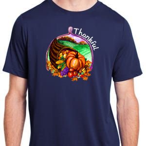 Thankful Pumpkin Fall Thanksgiving Adult ChromaSoft Performance T-Shirt