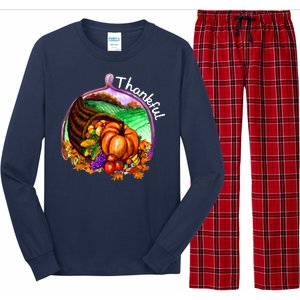 Thankful Pumpkin Fall Thanksgiving Long Sleeve Pajama Set