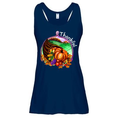 Thankful Pumpkin Fall Thanksgiving Ladies Essential Flowy Tank