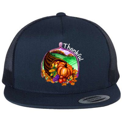 Thankful Pumpkin Fall Thanksgiving Flat Bill Trucker Hat