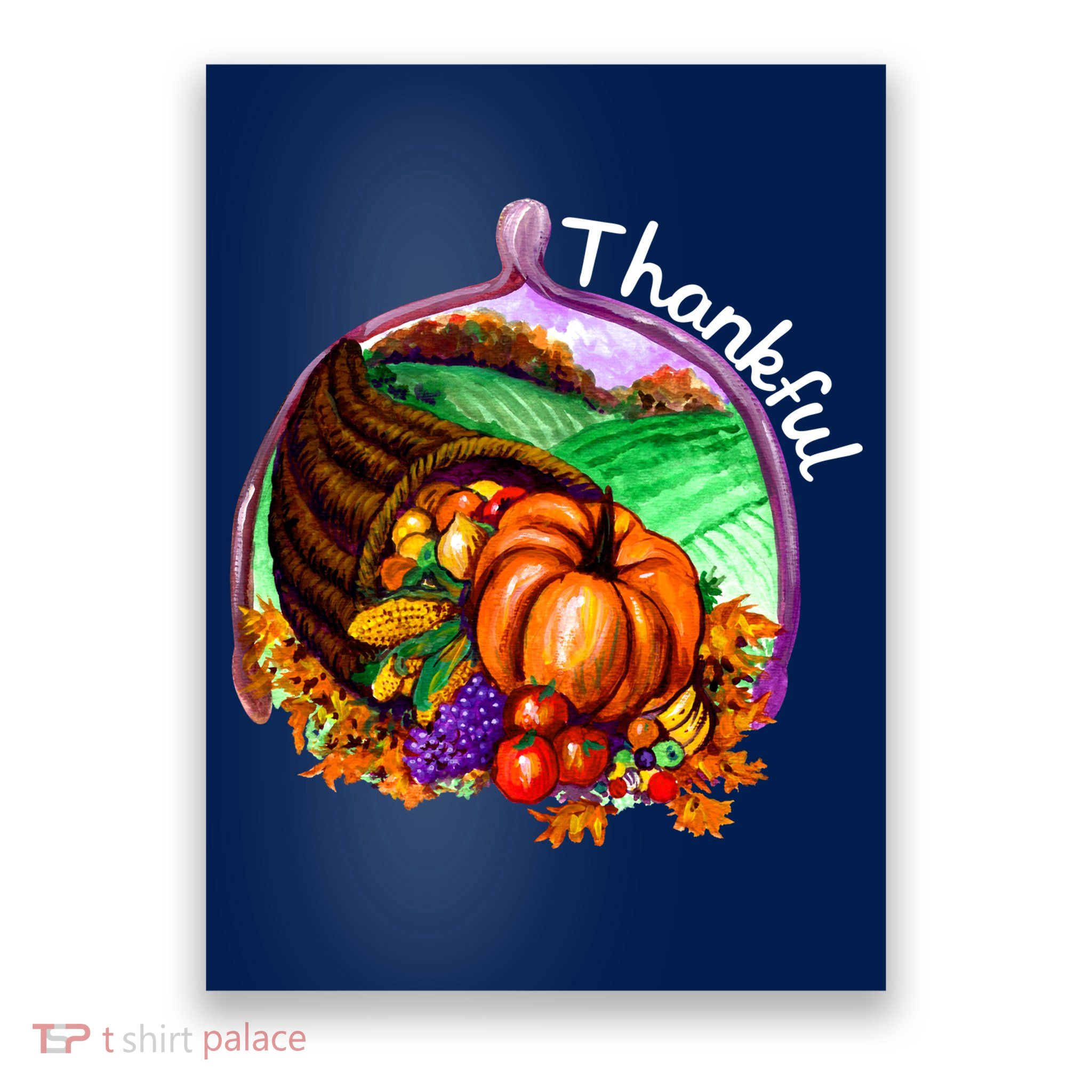 Thankful Pumpkin Fall Thanksgiving Poster