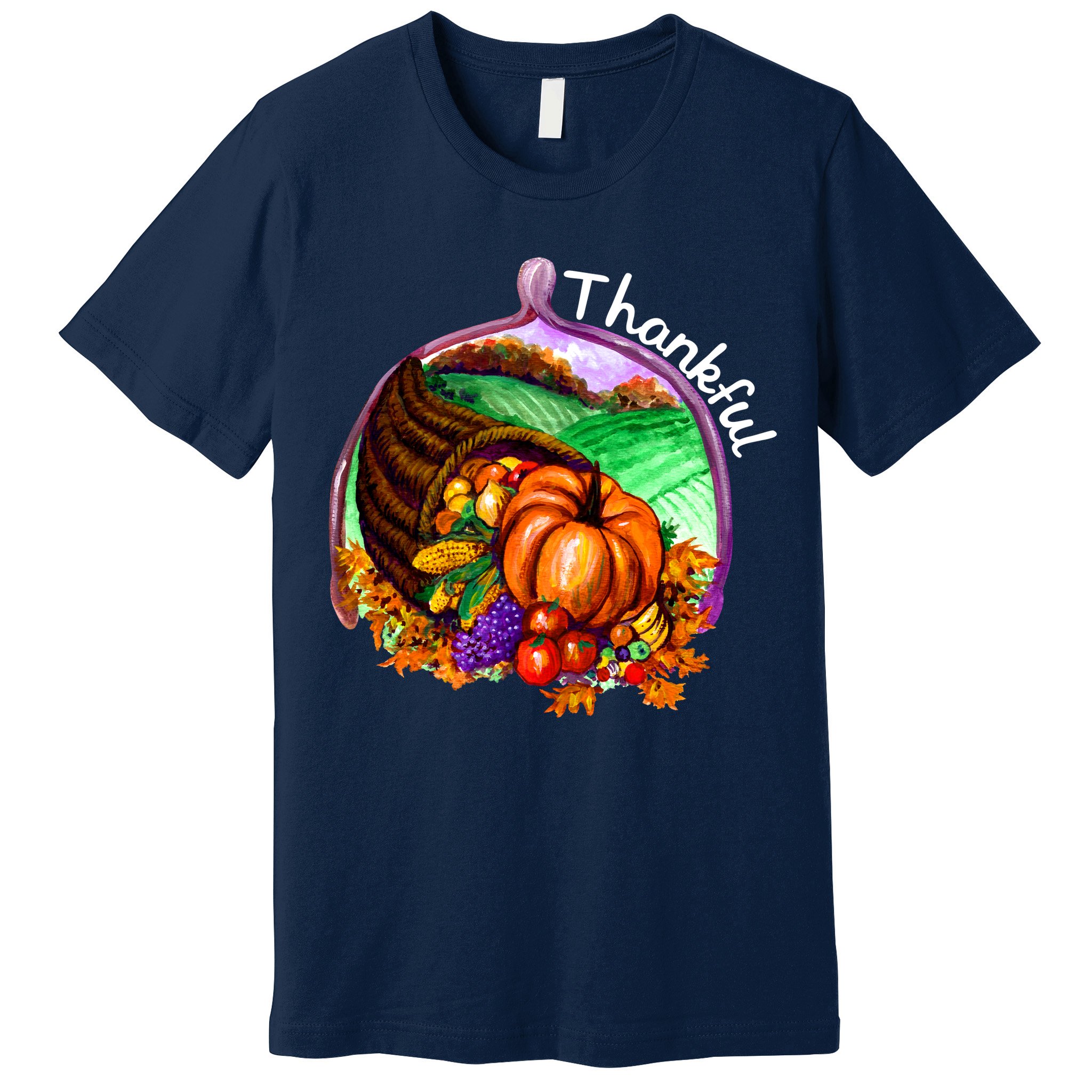 Thankful Pumpkin Fall Thanksgiving Premium T-Shirt