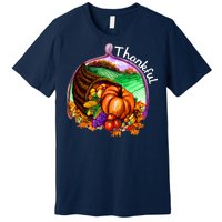 Thankful Pumpkin Fall Thanksgiving Premium T-Shirt