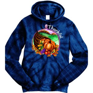 Thankful Pumpkin Fall Thanksgiving Tie Dye Hoodie