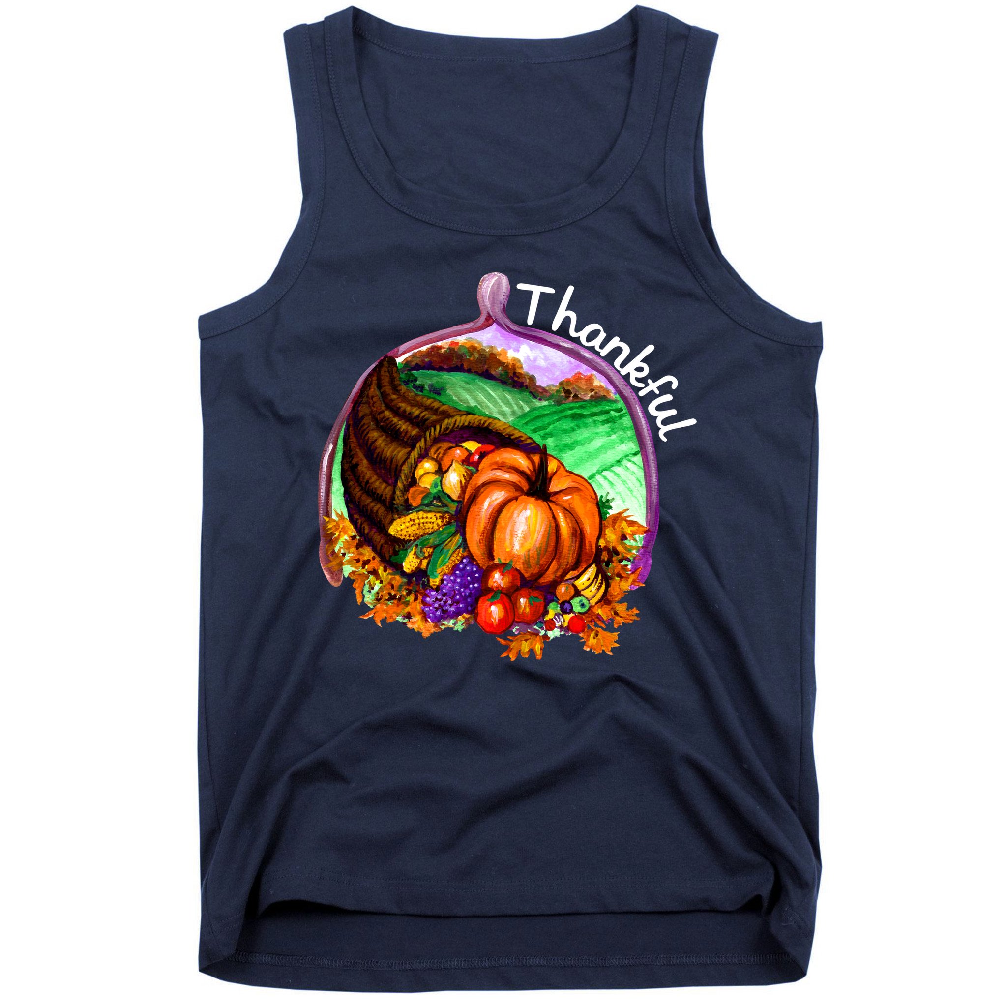 Thankful Pumpkin Fall Thanksgiving Tank Top
