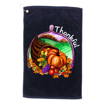 Thankful Pumpkin Fall Thanksgiving Golf Towel
