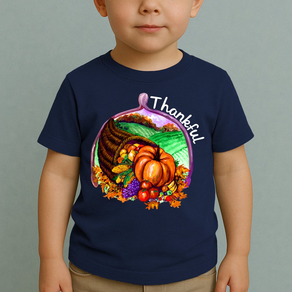 Thankful Pumpkin Fall Thanksgiving Toddler T-Shirt