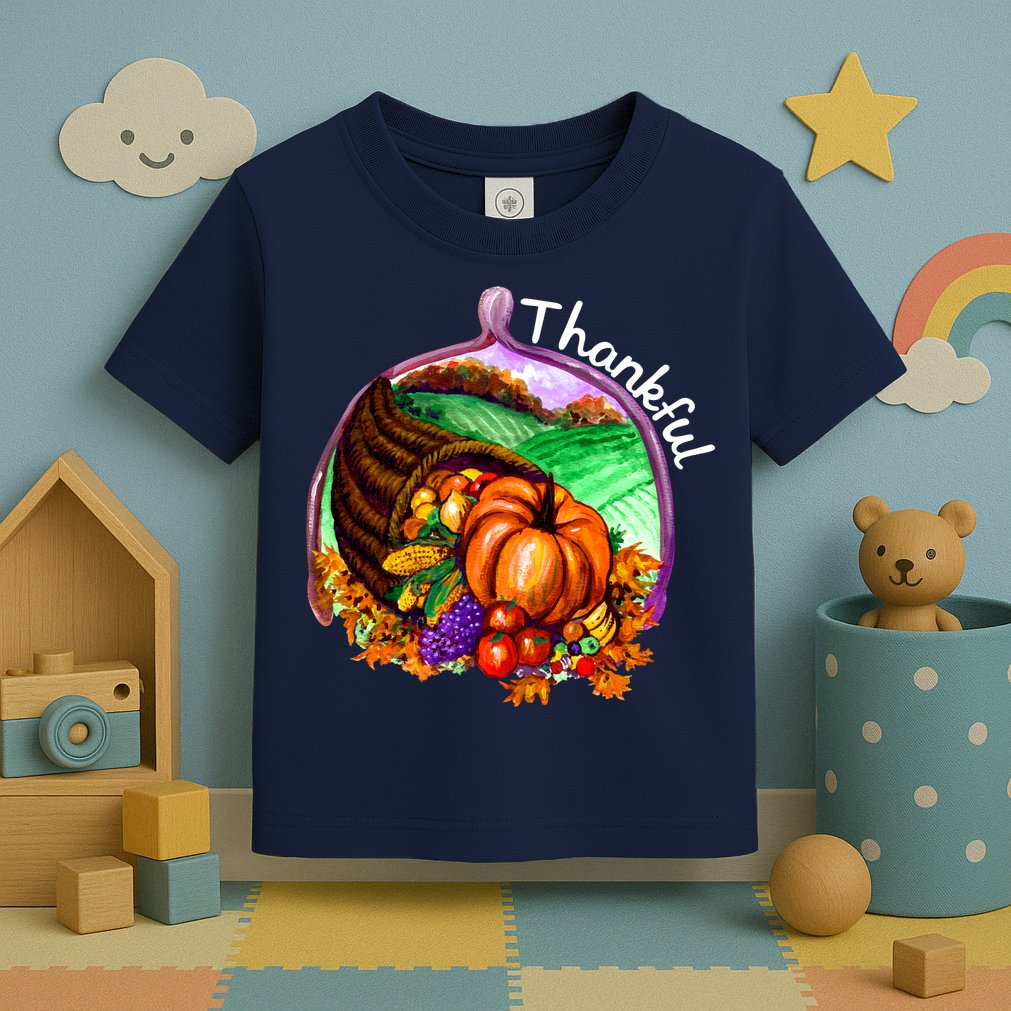 Thankful Pumpkin Fall Thanksgiving Toddler T-Shirt