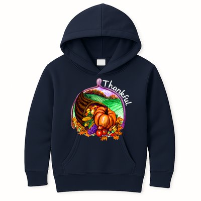 Thankful Pumpkin Fall Thanksgiving Kids Hoodie