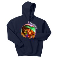 Thankful Pumpkin Fall Thanksgiving Kids Hoodie