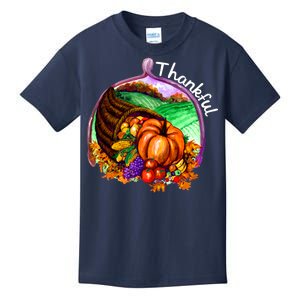 Thankful Pumpkin Fall Thanksgiving Kids T-Shirt