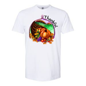 Thankful Pumpkin Fall Thanksgiving Softstyle CVC T-Shirt