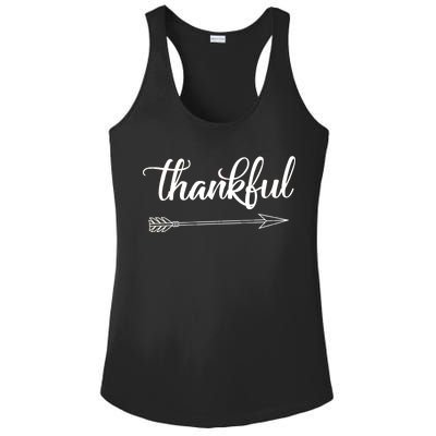 Thankful Thanksgiving Day Ladies PosiCharge Competitor Racerback Tank