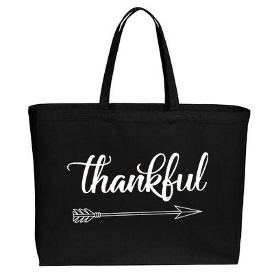 Thankful Thanksgiving Day Cotton Canvas Jumbo Tote