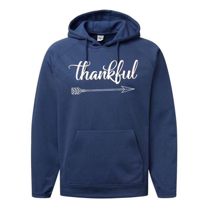 Thankful Thanksgiving Day Performance Fleece Hoodie