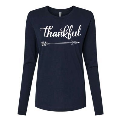 Thankful Thanksgiving Day Womens Cotton Relaxed Long Sleeve T-Shirt