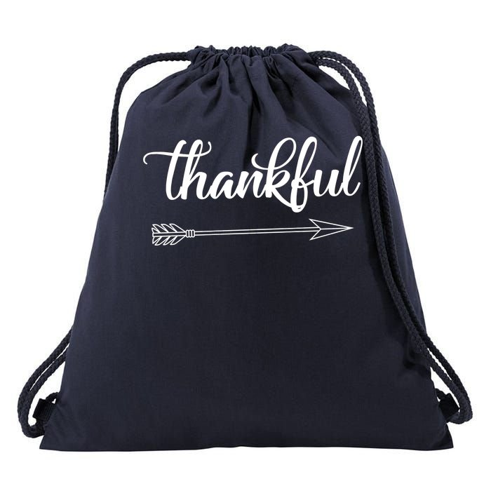 Thankful Thanksgiving Day Drawstring Bag