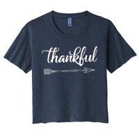 Thankful Thanksgiving Day Women's Crop Top Tee