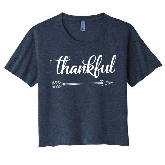 Thankful Thanksgiving Day Women's Crop Top Tee