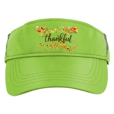 Thankful Thanksgiving Fall Autumn Leaves Adult Drive Performance Visor