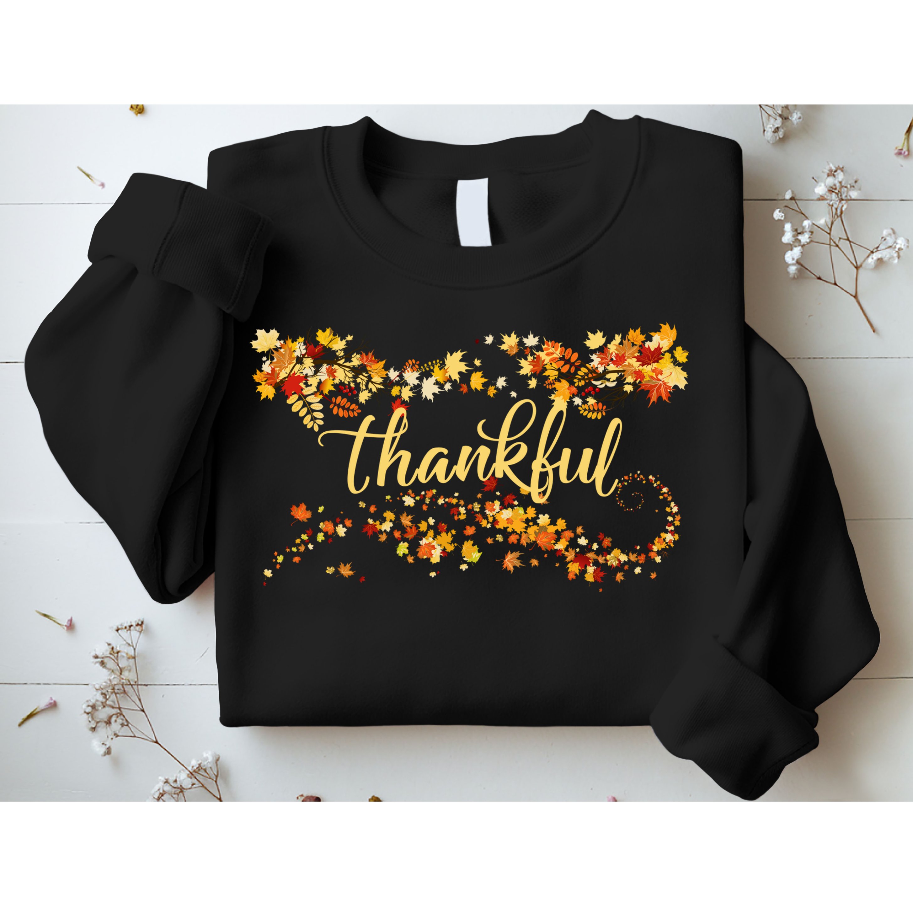 Thankful Thanksgiving Fall Autumn Leaves Sweatshirt