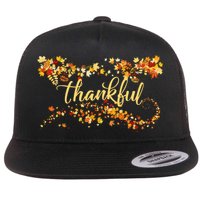 Thankful Thanksgiving Fall Autumn Leaves Flatbill Hat