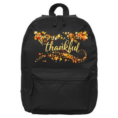 Thankful Thanksgiving Fall Autumn Leaves 16 in Basic Backpack