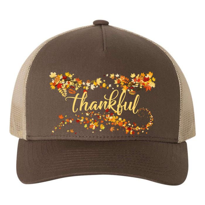 Thankful Thanksgiving Fall Autumn Leaves Yupoong Adult 5-Panel Trucker Hat