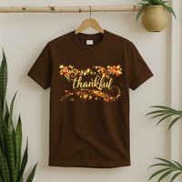 Thankful Thanksgiving Fall Autumn Leaves T-Shirt