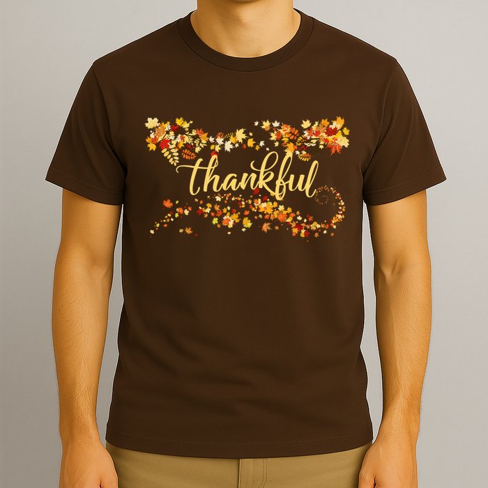 Thankful Thanksgiving Fall Autumn Leaves T-Shirt
