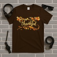 Thankful Thanksgiving Fall Autumn Leaves T-Shirt