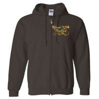 Thankful Thanksgiving Fall Autumn Leaves Full Zip Hoodie