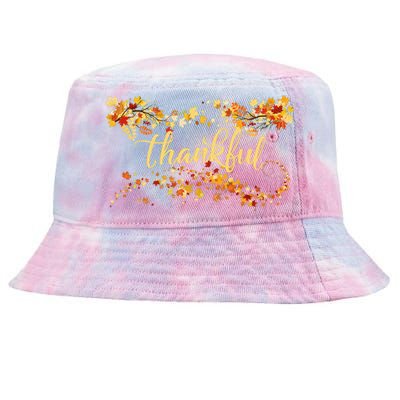 Thankful Thanksgiving Fall Autumn Leaves Tie-Dyed Bucket Hat