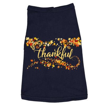 Thankful Thanksgiving Fall Autumn Leaves Doggie Tank