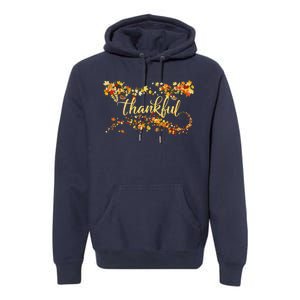 Thankful Thanksgiving Fall Autumn Leaves Premium Hoodie