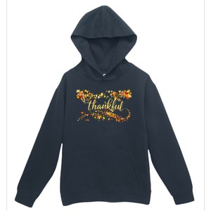 Thankful Thanksgiving Fall Autumn Leaves Urban Pullover Hoodie