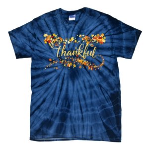 Thankful Thanksgiving Fall Autumn Leaves Tie-Dye T-Shirt