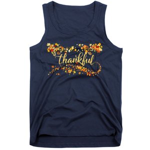 Thankful Thanksgiving Fall Autumn Leaves Tank Top