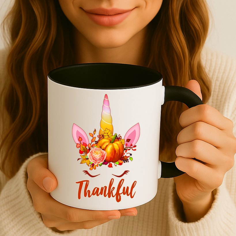 Thankful Unicorn Autumn Mug