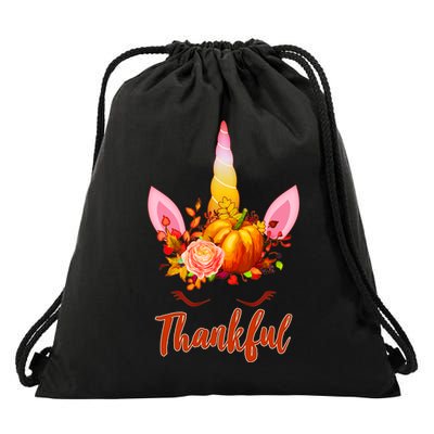 Thankful Unicorn Autumn Drawstring Bag