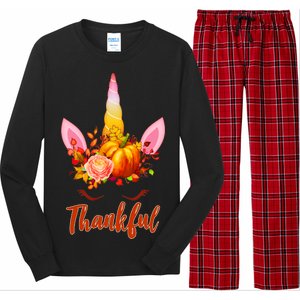 Thankful Unicorn Autumn Long Sleeve Pajama Set