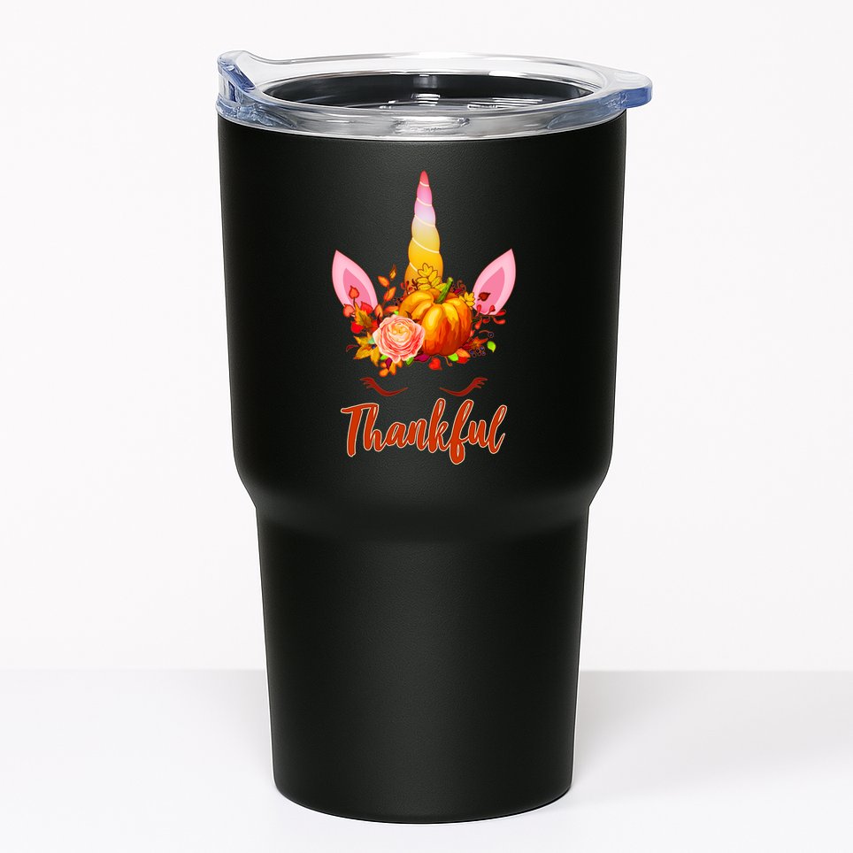 Thankful Unicorn Autumn Tumbler