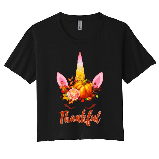 Thankful Unicorn Autumn Crop Top